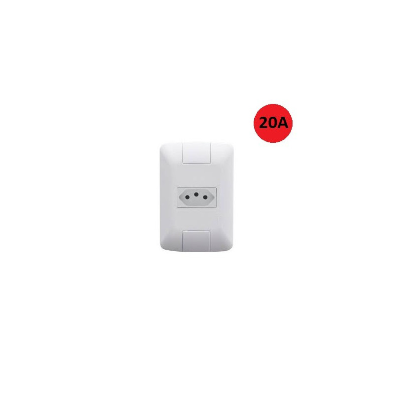 TOMADA 2P+T ARIA 20A HORIZONTAL BRANCO TRAMONTINA