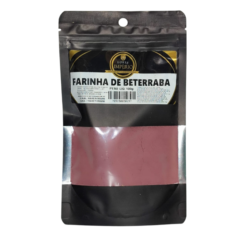 FARINHA DE BETERRABA PÓ PURA 100g - FORTE IMPERIO FARINHA DE BETERRABA PÓ PURA 100g - FORTE IMPERIO