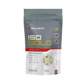 WHEY ISOLADO ISO GOLD CELLGENIX 840G BAUNILHA REFIL