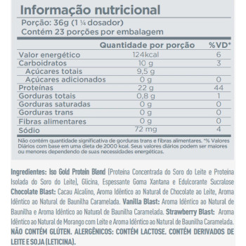 WHEY ISOLADO ISO GOLD CELLGENIX 840G BAUNILHA REFIL