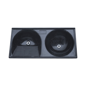 Tanque MarmoFibra 102x50cm Preto Absoluto  Duplo Decoralita