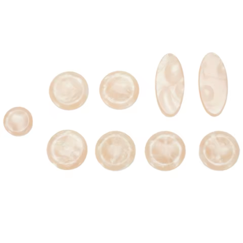 Conjunto 09 botões Saxofone Alto plástico polido Bege