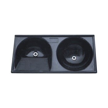 Tanque Marmofibra 112x53 Preto Absoluto Duplo  Decoralita