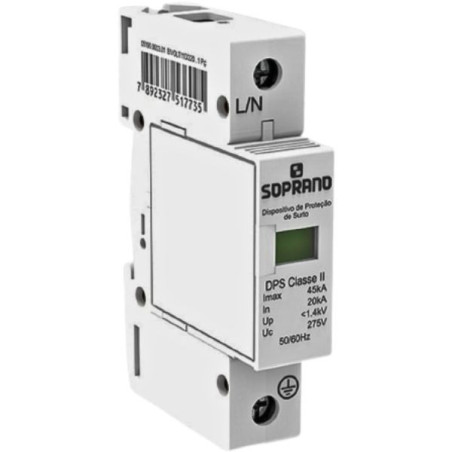 Dispositivo proteção contra surtos 45KA classe II DSP1  Soprano 37825