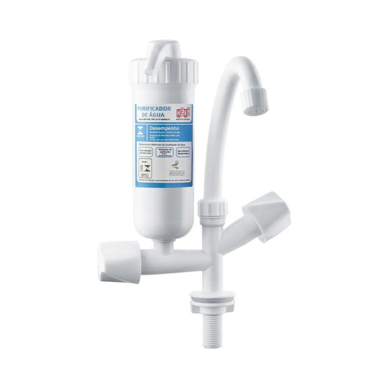 Torneira de Mesa Bica Movel 1/2" PLus Branco Com Filtro  Herc