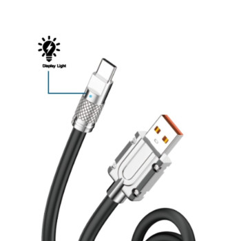 Cabo USB A-Macho - Type-C 1 Metro 6A Blindado Preto X-Cell - XC-CD-118