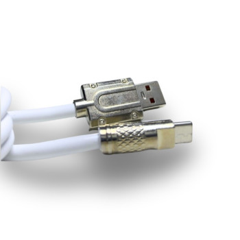 Cabo USB A-Macho - Type-C 1 Metro 5A Blindado Branco X-Cell - XC-CD-118-BCO