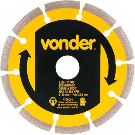 Disco diamantado segmentado 125mmx25mm V3  Vonder 27863