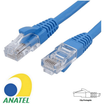 Cabo Patch Cord Cat.5E 1,5 Metros Azul Seccon SecLan CY-5128-CAT5E-1.5M-BL Homologado ANATEL