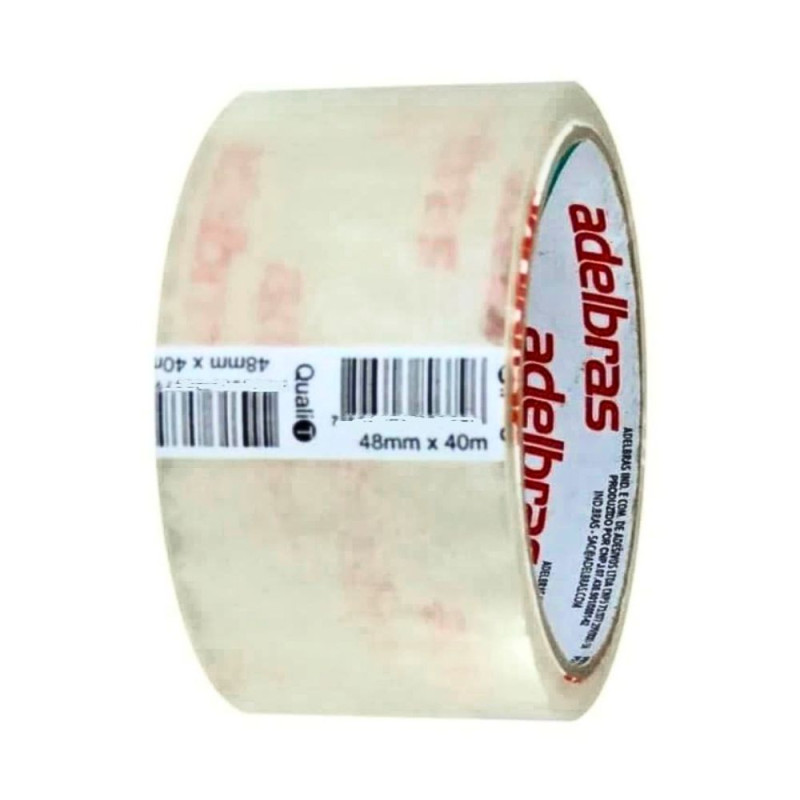 Fita Para Embalagem 48Mm rolo com 40 Metros Qualitape Transparente (4)  Adelbras 27706