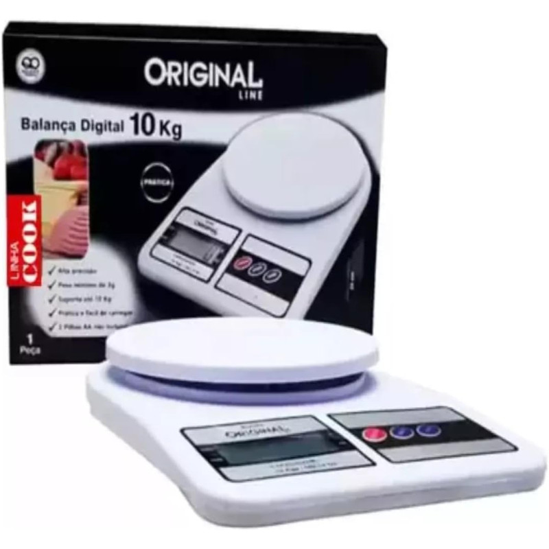 Balança Digital 10Kg Flat Linha Premium SL0363