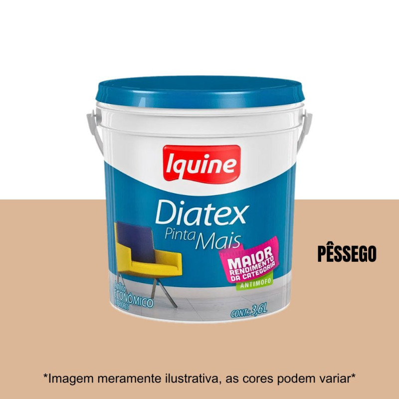 Tinta Acrilica Diatex 3.6 Litros Pessego Fosco Aveludado Pinta Mais  Iquine