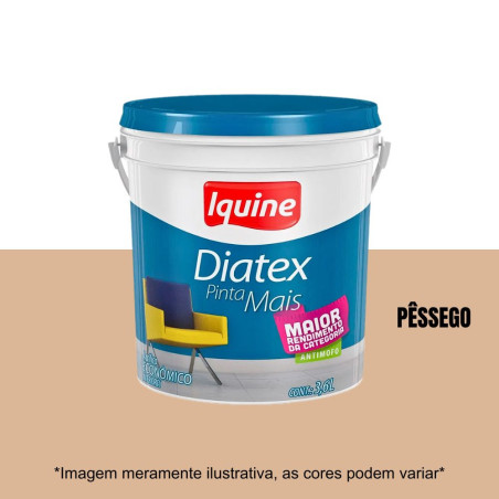 Tinta Acrilica Diatex 3.6 Litros Pessego Fosco Aveludado Pinta Mais  Iquine