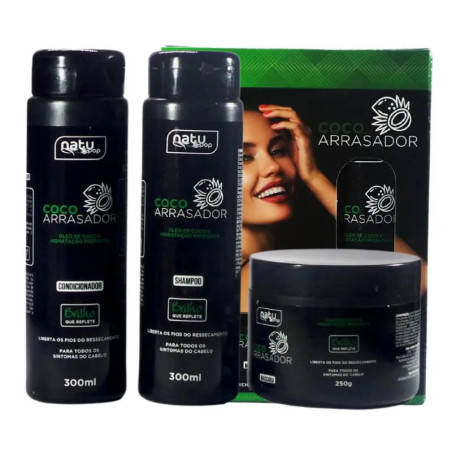 KIT CAPILAR COCO ARRASADOR 3 ITENS NATUPOP