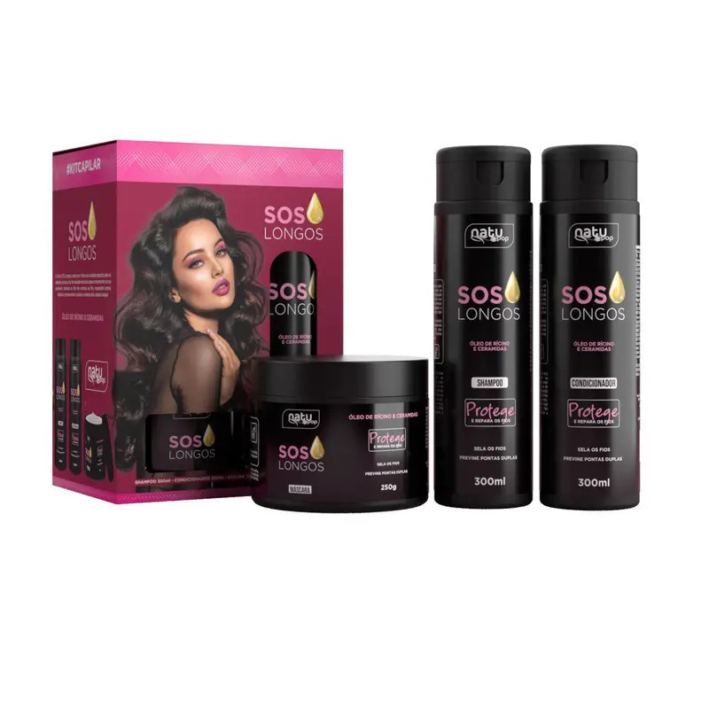 KIT CAPILAR SOS LONGOS 3 ITENS NATUPOP