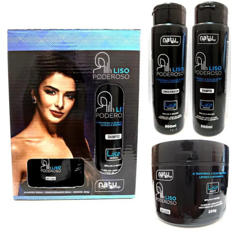 KIT CAPILAR LISO PODEROSO 3 ITENS NATUPOP