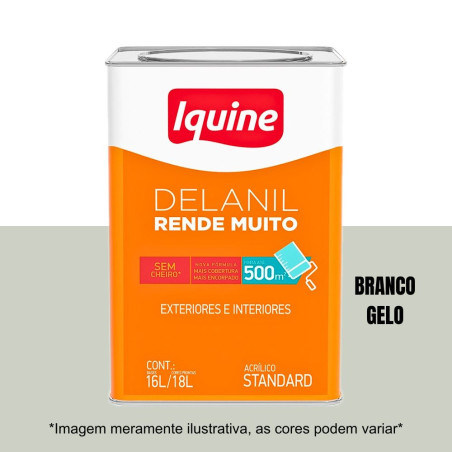 Tinta Acrilica Delanil 18 Litros Branco Gelo Fosco Aveludado Iquine