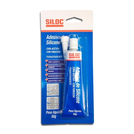 ADESIVO SILICONE ACETICO 50G INCOLOR SILOC
