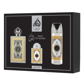 Kit Lattafa Queen Of Arabia Gift Set Raspberry - 3 em 1 - Eau de Parfum - 100ML