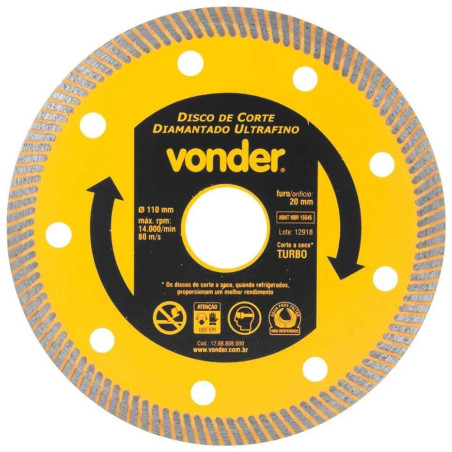 DISCO DIAMANTADO 110MM ULTRAFINO PORCELANATO-VONDER