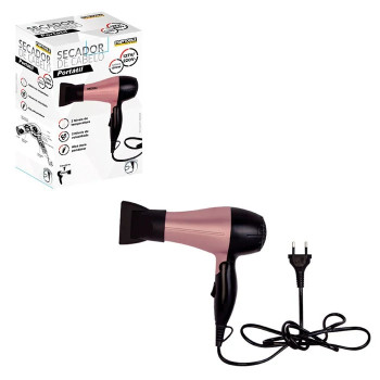 Secador de cabelo bivolt 1200w rosa/preto ar0882