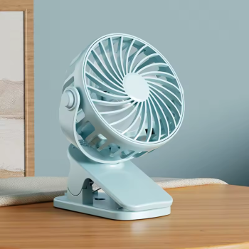 Ventilador Portátil Recarregável 720° com Clip e Luz LED