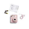 Kit Câmera Instax Mini 12 com pack 10 fotos Mermaid Tail e Bolsa Rosa