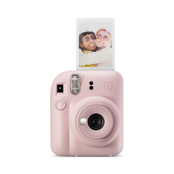 Kit Câmera Instax Mini 12 com pack 10 fotos Mermaid Tail e Bolsa Rosa