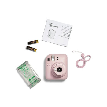 Kit Câmera Instax Mini 12 com pack 10 fotos Mermaid Tail e Bolsa Rosa