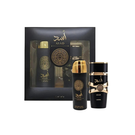 Kit Lattafa Asad Edp 100 Ml + Deo Spray 200 Ml Set 2 Cps Hombre