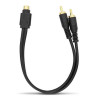 Cabo RCA Y KX3 1 RCA Fêmea x 2 RCA Macho Preto - YM30 - Cabo com 30 Centímetros