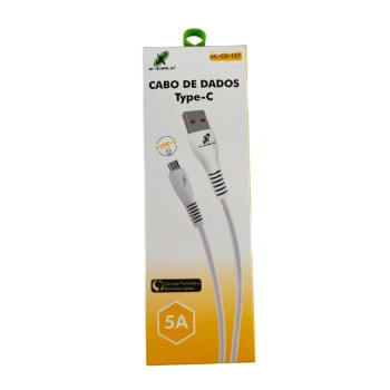 Cabo USB A-Macho - Type-C 1,0 Metro 5.0A Branco X-Cell - XC-CD-127