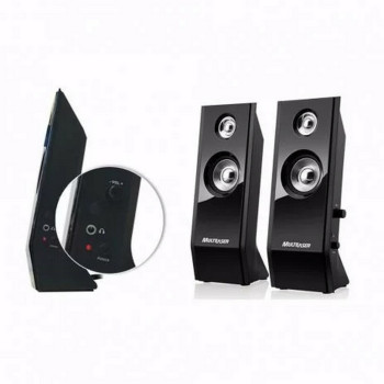 Caixa de Som Multilaser Shadow 2.0 Canais 8W RMS Preto Piano USB - SP091