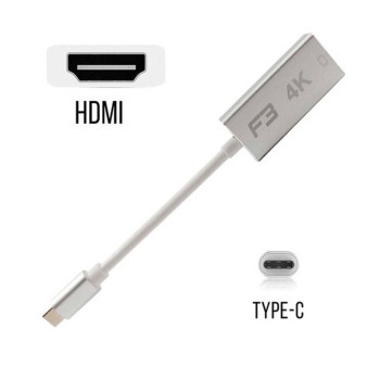 Conversor USB Type-C Macho para HDMI Fêmea 4K 14cm F3 - 125