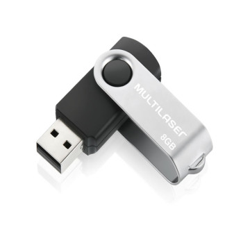 Pen Drive Multilaser 8GB Twist PD587 Preto USB 2.0 | Silva Shopping
