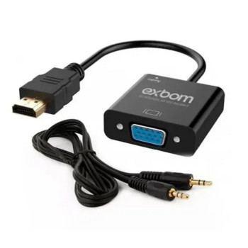 Conversor HDMI para VGA com Áudio Exbom CC-HVA60 20cm | Silva Shopping