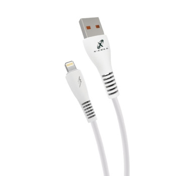 Cabo USB A Macho x Lightning 5A 1,0 Metro para iPhone, iPad e iPod Branco X-Cell - XC-CD-128