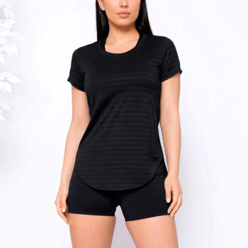 Camiseta Feminina Fitness Dry Fit Manga Curta Lisa | Silva Shopping