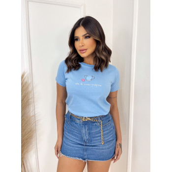 T-Shirt Feminina Chá de Amor Próprio Estampada | Silva Shopping
