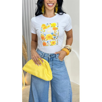TSHIRT INSPIRAÇÃO FARM FLORES - BRANCA