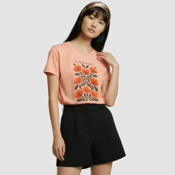 T-Shirt Feminina Flower Market Estampada | Silva Shopping