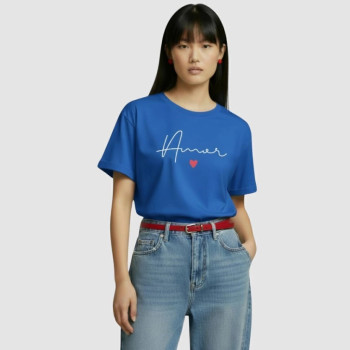 T-Shirt Feminina Amor Algodão Manga Curta | Silva Shopping