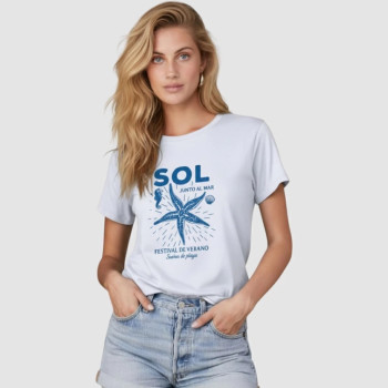 T-Shirt Feminina Junto Al Mar Algodão Manga Curta | Silva Shopping