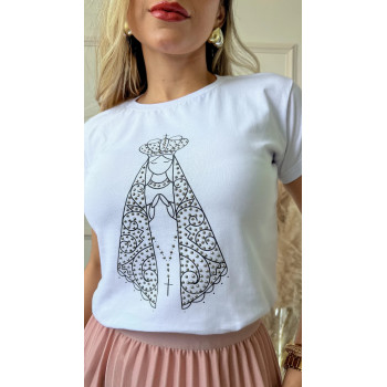 T-Shirt Feminina Nossa Senhora Aparecida Pedraria Branca | Silva Shopping