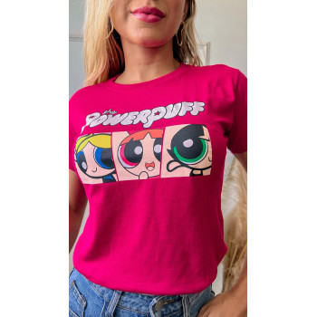 T-Shirt Feminina Meninas Superpoderosas Rosa Pink Algodão | Silva Shopping