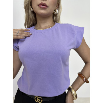 Blusa Feminina Muscle Tee Básica Lilás Algodão | Silva Shopping