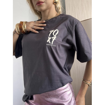 Camiseta Oversized Unissex 70x7 Chumbo Algodão | Silva Shopping