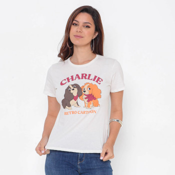 T-Shirt Feminina Charlie Algodão | Silva Shopping
