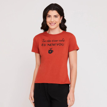 T-Shirt Feminina Se Não Tiver Café Eu Nem Vou Algodão | Silva Shopping