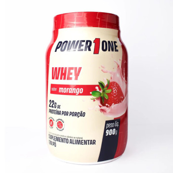 Whey Protein Concentrado 100% Power1One 900g - Morango